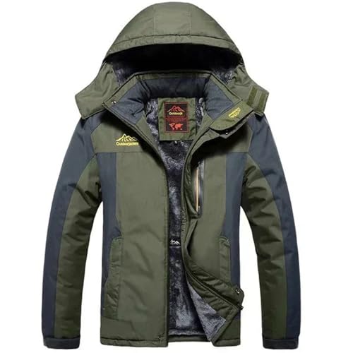 VIVAZYTGH Winter-Outdoor-Fleece-Parka-Jacke for Herren – wasserdichter und Warmer Gorpcore-Stil for Wandern und Freizeitkleidung(ArmyGreen Thick,4XL) von VIVAZYTGH