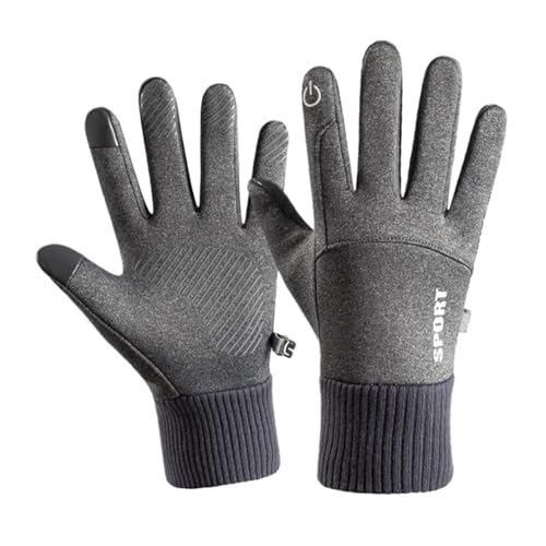 VIVAZYTGH Winter wasserdichte Herren Handschuhe Winddicht Sport Angeln Touchscreen Fahren Motorrad Ski Nicht-Slip Radfahren Frauen Handschuhe(Gray,XL) von VIVAZYTGH