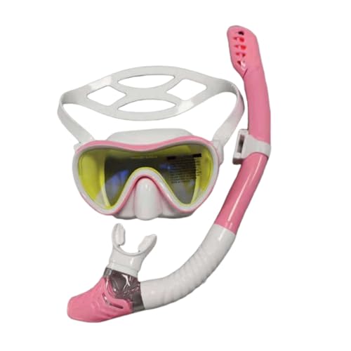 Schwimmbrille Erwachsene, Panorama-Weitblick Tauchmaske, Schnorchelmaske für Tauchen Wassersport und Schnorcheln für Kinder Erwachsene -Pink 2||1 Size von VIXANI