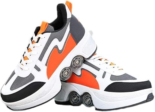 Bringen Sie Räder Sports Roller Skates Can Retractable Technology Fashion Puller Roller Running Outdoor Training Kinder -Jugendurlaubsgeschenke,Orange-41EU von VJVOVN