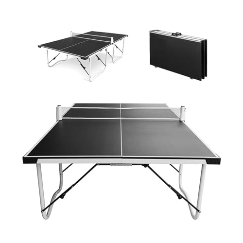 Tragbarer Tischtennistisch FüR Den Innen- Und AußEnbereich, Kompakter, Zusammenklappbarer 9-Fuß-Tischtennistisch Mit 4 Beinen, Einfache Und Schnelle Installation, 95% Vormontiert von VKHPJP