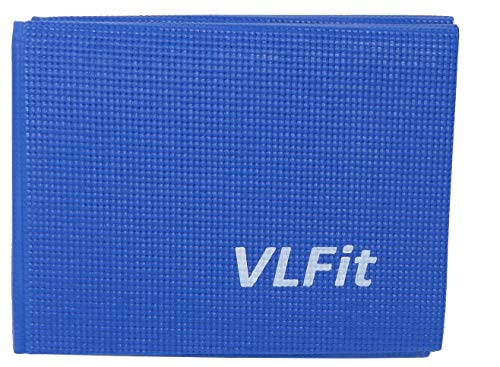 VLFit Klappbare Matte, Fitness, Yoga, Pilates - 6mm Sportmatte, rutschfest- Reise Yogamatte faltbar (BLAU) von VLFit