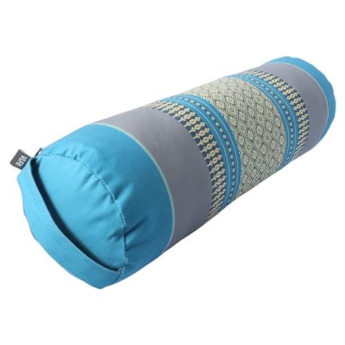 VLFit großes Yoga-Bolster – formbeständiges Schlauchkissen für Meditation, Bolster zum Dehnen, aus umweltfreundlichem Kapok – 50 x 15 x 15 cm (BLAU) von VLFit