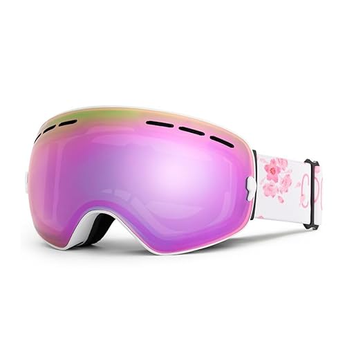 Doppelschichtige, Winddichte und atmungsaktive Fahrrad-Bergsteigerbrille, TPC-Rahmen, sphärische Antibeschlag-Skibrille(05) von VLLTWLPOV