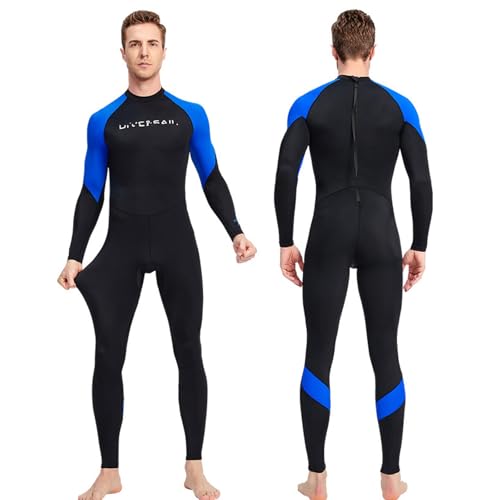 VLOBAOM Ganzkörper-Neoprenanzug-Tauchhäute Für Herren, Langärmlige Einteilige Badebekleidung Zum Surfen, Tauchen, Schwimmen,XL,Black von VLOBAOM