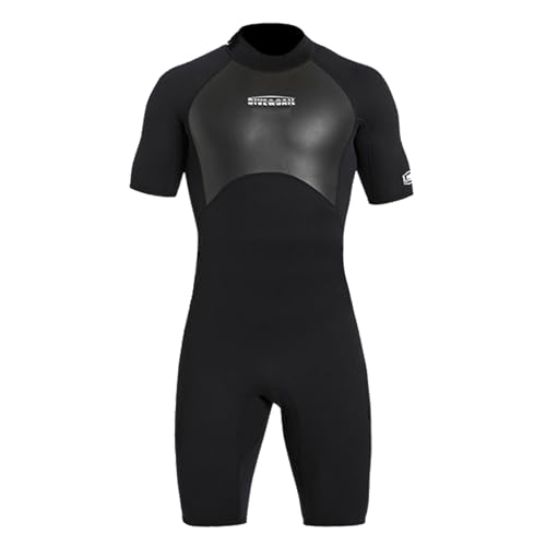 VLOBAOM Herren-Neoprenanzug Mit Frontreißverschluss, Tauchanzüge Zum Schwimmen, Surfen, Schnorcheln, Tauchen,S,Black von VLOBAOM