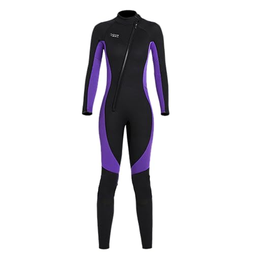 VLOBAOM Neoprenanzüge Für Männer Und Frauen, Frontreißverschluss, 3 Mm Neopren-Tauchanzüge in Kaltem Wasser Zum Tauchen, Surfen, Schnorcheln, Kajakfahren,2XL, Women Black von VLOBAOM