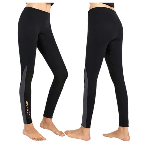 VLOBAOM Neoprenanzughose Für Herren Und Damen, Tauchhose, 3 Mm Lange Neoprenhose, Hält Warm Zum Surfen, Kajakfahren, Schwimmen, Tauchen,XL, Women Black von VLOBAOM