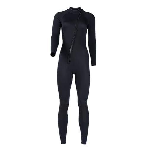 VLOBAOM Vollständiger Neoprenanzug Für Damen Und Herren, Frontreißverschluss, Tauchanzug Zum Schnorcheln, Surfen, Schwimmen, Wassersport,XL, Women Black von VLOBAOM