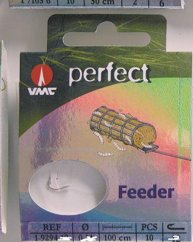 VMC Perfect Feeder gebundene Feederhaken 100cm Vorfachlänge, Hakengröße:14 von VMC