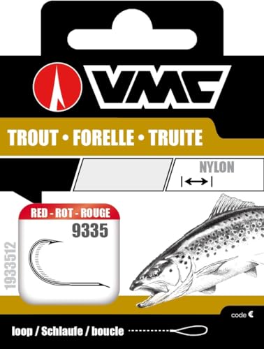 VMC Perfect Forelle rot gebundene Forellenhaken 120cm Vorfach, Größe:4 VMC Perfect Forelle rot gebundene Forellenhaken 120cm Vorfach, Größe:4 von VMC
