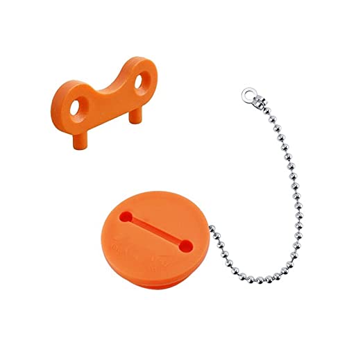 VNSMM Deck Hardware 1,5-Zoll-Deckfülldeckel mit Gummidichtung, der Boot-Marine-Ersatzzubehör abdichtet Marine Hardware(Orange with Key) von VNSMM