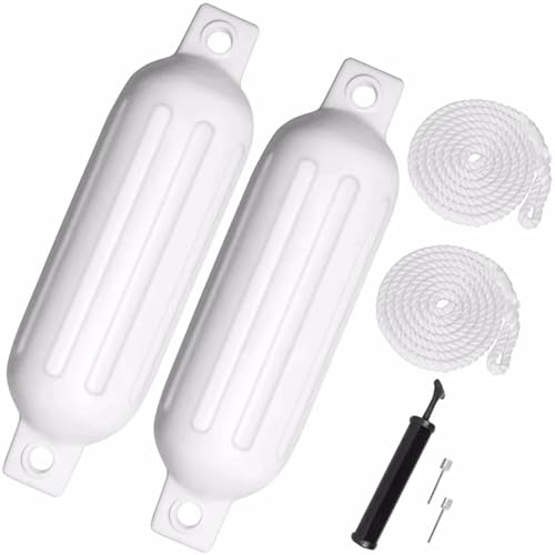 VNSMM Deck Hardware 2 Stücke PVC Bootsfender Marine Stoßstange Aufblasbare Boot Fender Yacht Docking Mooring Schild Schutz 4,5'' 5,5'' Marine Hardware(White-5.5inch) von VNSMM