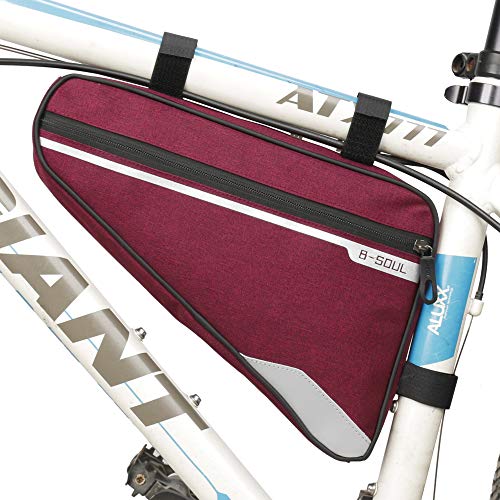 VOANZO Fahrrad Aufbewahrungsbox Rahmentasche, wasserdichte Fahrrad Dreieck Tasche Große Kapazität Satteltasche für Rennrad Mountainbike 290 x 200 x 50 mm (Rot) von VOANZO