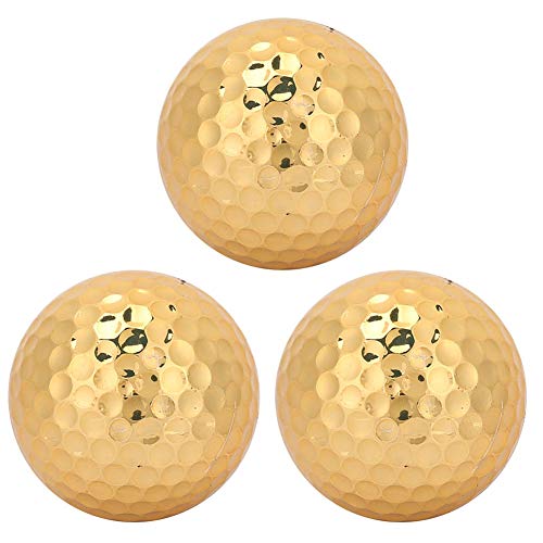 VOBOR Golfbälle - Goldmetallischer Chromball, Goldgummigolfbälle Für Das Training Im Freien (3 Stück) von VOBOR