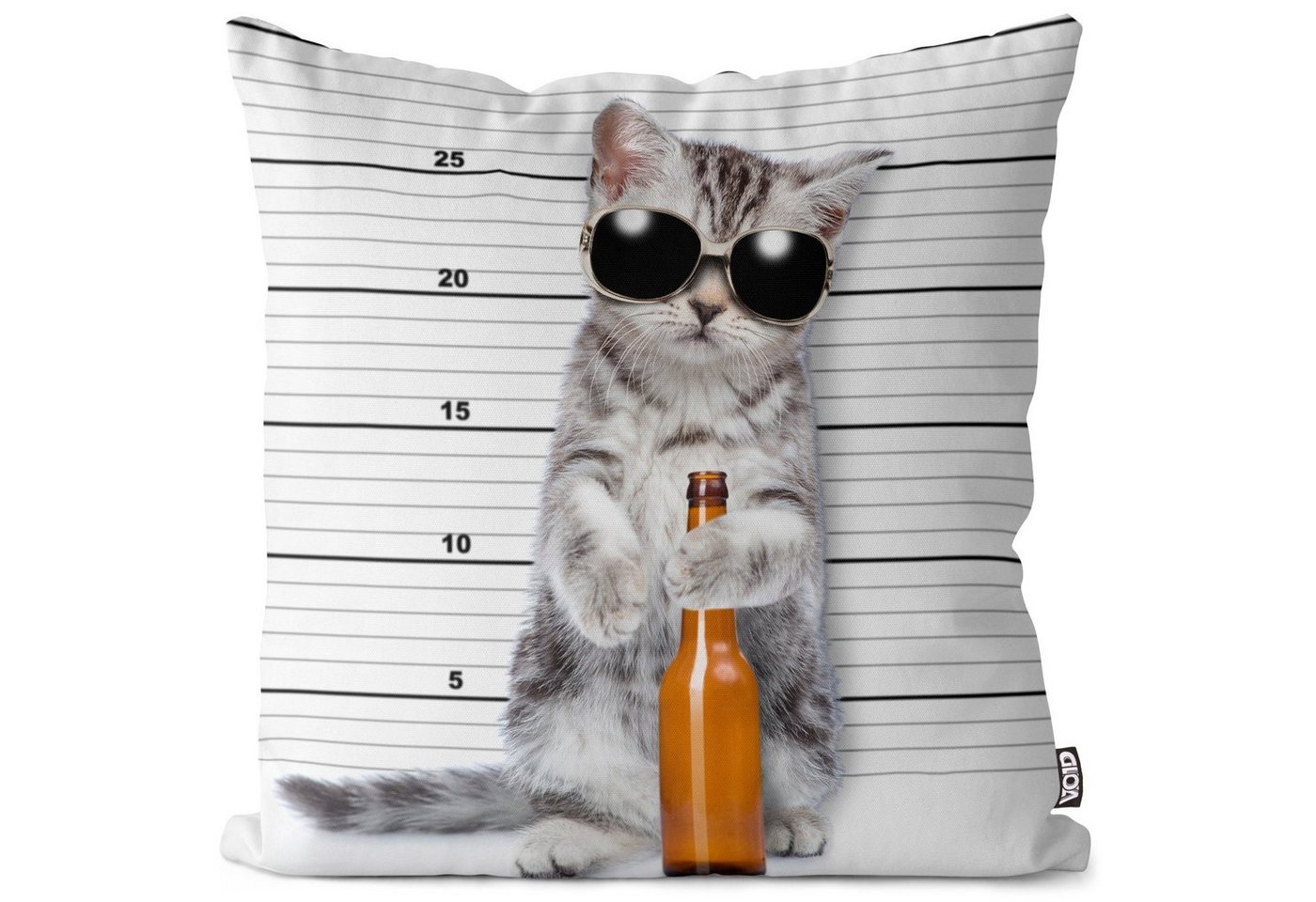 Kissenbezug, VOID (1 Stück), Coole Katze Sonnenbrille katze haustier tier kätzchen bier alkohol al von VOID
