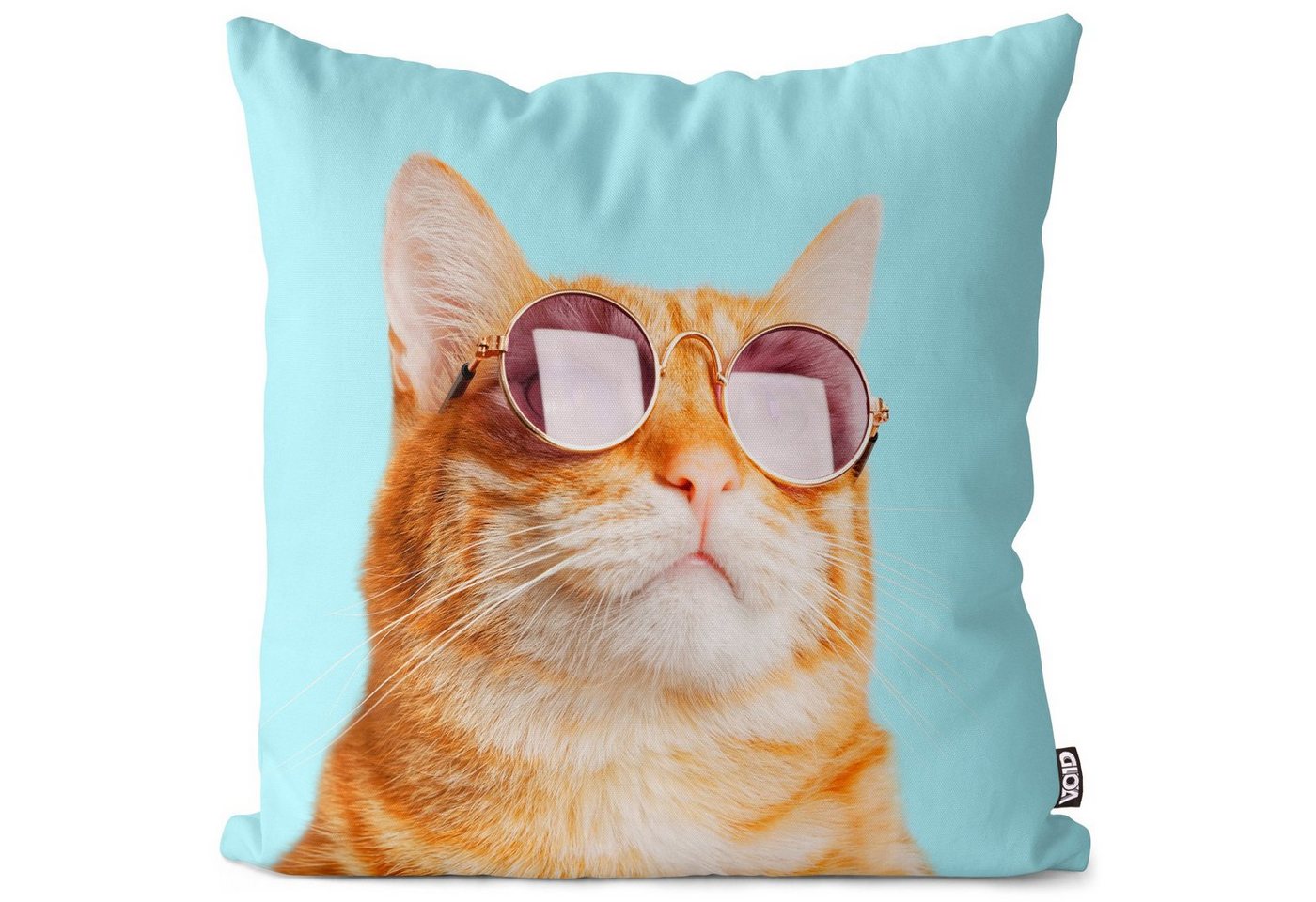 Kissenbezug, VOID (1 Stück), Sofa-Kissen Katze Sonnenbrille Haustier Rasse Spielzeug Sommer Sonnenschein Pfote Tiger Züchten Kätzchen von VOID
