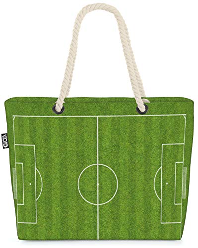 VOID Fussballfeld Strandtasche Shopper 58x38x16cm 23L XXL Einkaufstasche Tasche Reisetasche Beach Bag von VOID