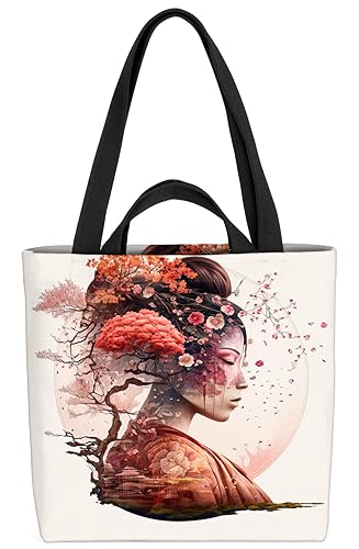 VOID Geisha Japan Kirschblüten Tasche 33x33x14cm,15l Einkaufs-Beutel Shopper Einkaufs-Tasche Bag VOID Geisha Japan Kirschblüten Tasche 33x33x14cm,15l Einkaufs-Beutel Shopper Einkaufs-Tasche Bag von VOID