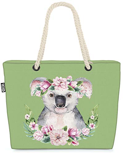 VOID Hawaiianischer Koala Strandtasche Shopper 58x38x16cm 23L XXL Einkaufstasche Tasche Reisetasche Beach Bag von VOID
