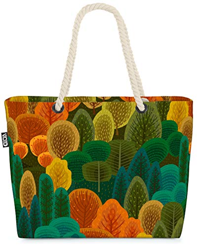 VOID Herbstwald Bäume Strandtasche Shopper 58x38x16cm 23L XXL Einkaufstasche Tasche Reisetasche Beach Bag von VOID