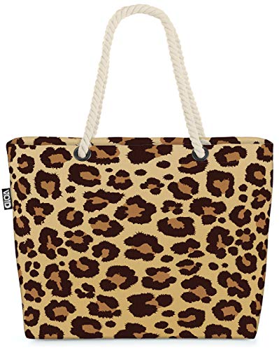 VOID Leopard Leo-Print Muster Strandtasche Shopper 58x38x16cm 23L XXL Einkaufstasche Tasche Reisetasche Beach Bag VOID Leopard Leo-Print Muster Strandtasche Shopper 58x38x16cm 23L XXL Einkaufstasche Tasche Reisetasche Beach Bag von VOID