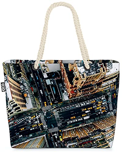 VOID New York Downtown Strandtasche Shopper 58x38x16cm 23L XXL Einkaufstasche Tasche Reisetasche Beach Bag von VOID