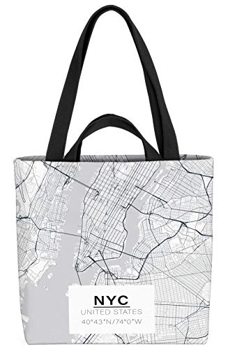 VOID New York Karte Tasche 33x33x14cm,15l Einkaufs-Beutel Shopper Einkaufs-Tasche Bag von VOID