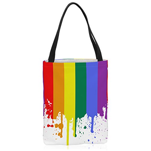 VOID Regenbogenflagge Tasche Einkaufs-Beutel Polyester Shopper Einkaufs-Tasche Bag Rainbow, Polyestertasche Größe:Large von VOID