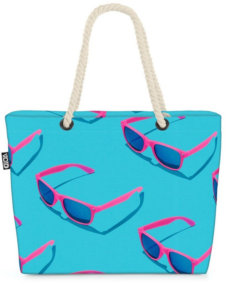 VOID Strandtasche (1-tlg), Pinke Sonnenbrillen Beach Bag Sonne Brille Sommer Strand Beach Pool Muster von VOID