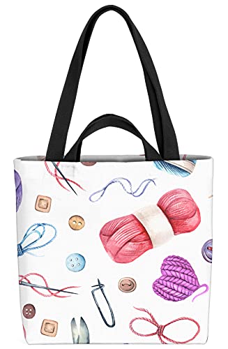 VOID Stricken Wolle Handarbeit Tasche 33x33x14cm,15l Einkaufs-Beutel Shopper Einkaufs-Tasche Bag von VOID