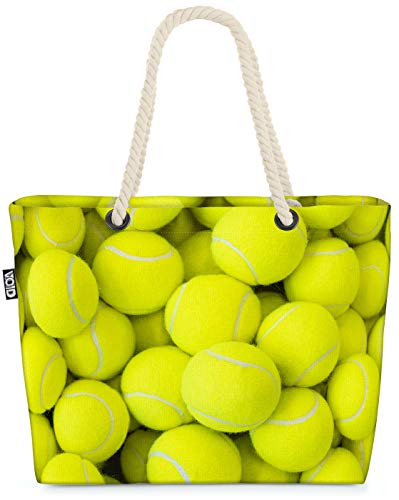 VOID Tennisbälle Tennis Strandtasche Shopper 58x38x16cm 23L XXL Einkaufstasche Tasche Reisetasche Beach Bag von VOID
