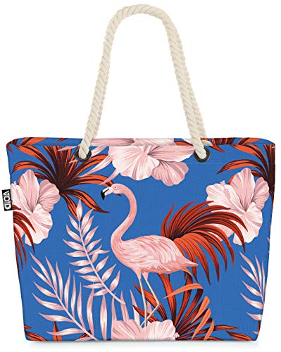 VOID Vintage Pink Flamingo Hibiskus Strandtasche Shopper 58x38x16cm 23L XXL Einkaufstasche Tasche Reisetasche Beach Bag VOID Vintage Pink Flamingo Hibiskus Strandtasche Shopper 58x38x16cm 23L XXL Einkaufstasche Tasche Reisetasche Beach Bag von VOID