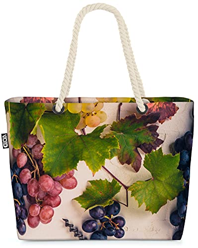 VOID Weintrauben Trauben Wein Strandtasche Shopper 58x38x16cm 23L XXL Einkaufstasche Tasche Reisetasche Beach Bag VOID Weintrauben Trauben Wein Strandtasche Shopper 58x38x16cm 23L XXL Einkaufstasche Tasche Reisetasche Beach Bag von VOID
