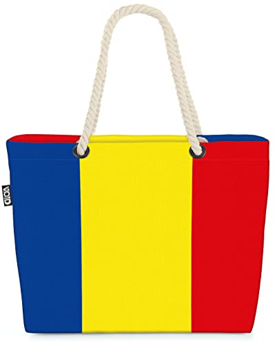 VOID XXL Strandtasche Rumänien Rumänen Shopper Tasche 58x38x16cm 23L Beach Bukarest Tricolorii Romania Bucharest von VOID