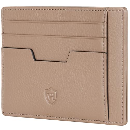 VON HEESEN® Echtleder RFID Kartenetui aus Nappa-Leder - 9 Fächer - Querformat Kreditkartenetui für Damen & Herren (Taupe) von VON HEESEN