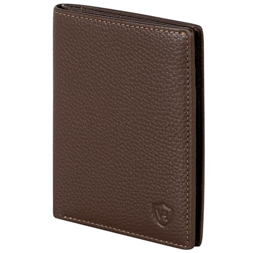 VON HEESEN® Leder Geldbörse Herren mit Münzfach & RFID Schutz I Echtleder Geldbeutel für Männer & Damen I Portemonnaie Brieftasche Wallet Portmonee (Braun) von VON HEESEN