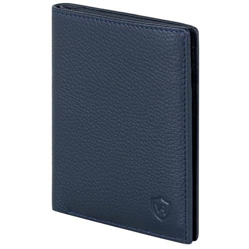 VON HEESEN® Leder Geldbörse Herren & RFID Schutz I Echtleder Geldbeutel für Männer & Damen I Portemonnaie Brieftasche Wallet Portmonee (Blau) von VON HEESEN