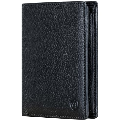 VON HEESEN Leder Geldbörse RFID Schutz I Echtleder Geldbeutel für Damen & Herren I Portemonnaie Brieftasche Wallet Portmonee (Schwarz) von VON HEESEN