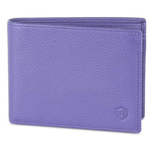 VON HEESEN Leder Geldbörse RFID Schutz I Echtleder Geldbeutel für Damen & Herren I Portemonnaie Brieftasche Wallet Portmonee (Violet) von VON HEESEN