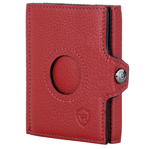 VON HEESEN Airtag Slim Wallet (XL MÜNZFACH & AIRTAG Fach, Rot) von VON HEESEN