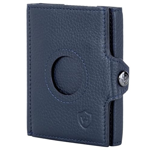 VON HEESEN Airtag Slim Wallet (XXL MÜNZFACH & AIRTAG Fach, Dunkelblau) von VON HEESEN