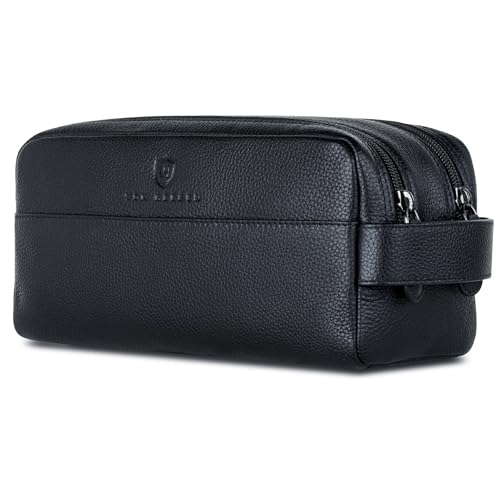 VON HEESEN Kulturbeutel Leder Kulturtasche für Herren & Damen - Echtleder Necessaire ideal zum Reisen - Waschtasche und Kosmetiktasche mit Zwei Hauptfächern schwarz, groß VON HEESEN Kulturbeutel Leder Kulturtasche für Herren & Damen - Echtleder Necessaire ideal zum Reisen - Waschtasche und Kosmetiktasche mit Zwei Hauptfächern schwarz, groß von VON HEESEN