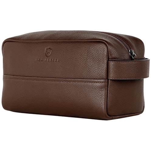 VON HEESEN Kulturbeutel Leder Kulturtasche für Herren & Damen - Echtleder Necessaire ideal zum Reisen - Waschtasche und Kosmetiktasche mit einem Hauptfach braun, groß VON HEESEN Kulturbeutel Leder Kulturtasche für Herren & Damen - Echtleder Necessaire ideal zum Reisen - Waschtasche und Kosmetiktasche mit einem Hauptfach braun, groß von VON HEESEN