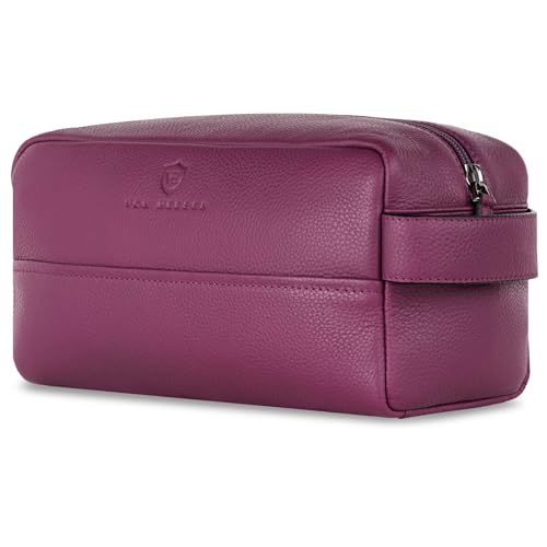 VON HEESEN Kulturbeutel Leder Kulturtasche für Herren & Damen - Echtleder Necessaire ideal zum Reisen - Waschtasche und Kosmetiktasche mit einem Hauptfach pink, groß VON HEESEN Kulturbeutel Leder Kulturtasche für Herren & Damen - Echtleder Necessaire ideal zum Reisen - Waschtasche und Kosmetiktasche mit einem Hauptfach pink, groß von VON HEESEN
