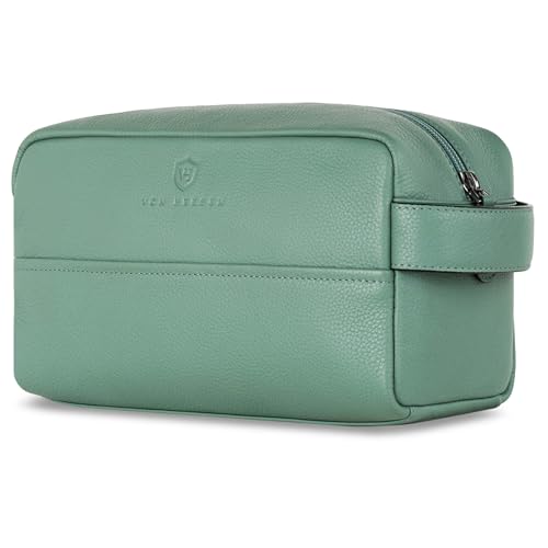VON HEESEN Kulturbeutel Leder Kulturtasche für Herren & Damen - Echtleder Necessaire ideal zum Reisen - Waschtasche und Kosmetiktasche mit einem Hauptfach türkis, groß VON HEESEN Kulturbeutel Leder Kulturtasche für Herren & Damen - Echtleder Necessaire ideal zum Reisen - Waschtasche und Kosmetiktasche mit einem Hauptfach türkis, groß von VON HEESEN