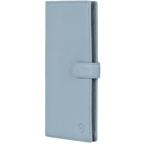 VON HEESEN Leder Geldbörse mit RFID-Schutz - Portemonnaie für Damen & Herren aus echtem Leder - Wallet mit Münzfach - Geldbeutel für Frauen und Männer in Hellblau VON HEESEN Leder Geldbörse mit RFID-Schutz - Portemonnaie für Damen & Herren aus echtem Leder - Wallet mit Münzfach - Geldbeutel für Frauen und Männer in Hellblau von VON HEESEN