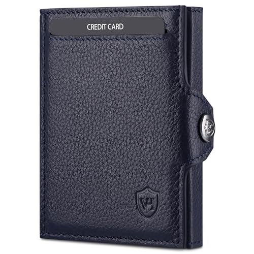 VON HEESEN Slim Wallet mit RFID-Schutz - Mini Geldbörse Herren & Damen klein - Kreditkartenetui Geldklammer Kartenetui - Geldbeutel Portmonee Portemonnaie klein (Blau) VON HEESEN Slim Wallet mit RFID-Schutz - Mini Geldbörse Herren & Damen klein - Kreditkartenetui Geldklammer Kartenetui - Geldbeutel Portmonee Portemonnaie klein (Blau) von VON HEESEN