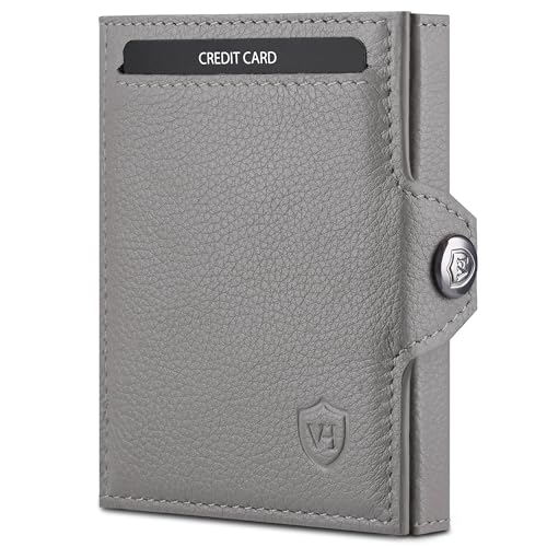 VON HEESEN Slim Wallet mit RFID-Schutz - Mini Geldbörse Herren & Damen klein - Kreditkartenetui Geldklammer Kartenetui - Geldbeutel Portmonee Portemonnaie klein (Grau) VON HEESEN Slim Wallet mit RFID-Schutz - Mini Geldbörse Herren & Damen klein - Kreditkartenetui Geldklammer Kartenetui - Geldbeutel Portmonee Portemonnaie klein (Grau) von VON HEESEN
