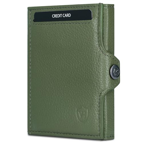 VON HEESEN Slim Wallet mit RFID-Schutz - Mini Geldbörse Herren & Damen klein - Kreditkartenetui Geldklammer Kartenetui - Geldbeutel Portmonee Portemonnaie klein (Grün) VON HEESEN Slim Wallet mit RFID-Schutz - Mini Geldbörse Herren & Damen klein - Kreditkartenetui Geldklammer Kartenetui - Geldbeutel Portmonee Portemonnaie klein (Grün) von VON HEESEN